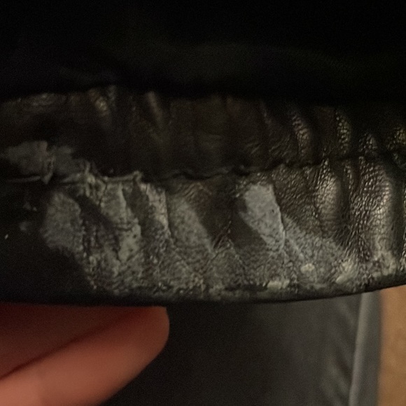 Michael Kors Women's Black Leather Biker Moto Jacket Zip Pockets Size S - Picture 9 of 10